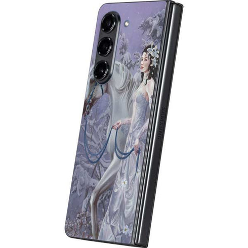Fairy with Horse in Snow by Nene Thomas Galaxy Z Fold5 5G Skin